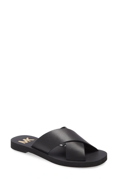 Michael Michael Kors Glenda Slide Sandal In Black Leather