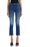 MOTHER THE INSIDER FRAYED STEP HEM CROP JEANS,1157-360