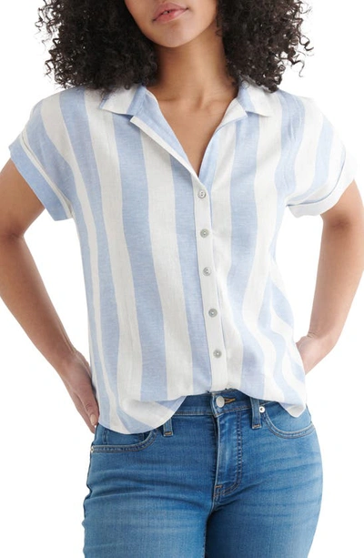 Lucky Brand Women's Tie-front Short Sleeve Shirt In Multi