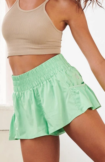 Free People Fp Movement Get Your Flirt On Shorts In 3338-electric Pistachio