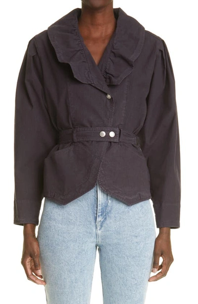 Isabel Marant Epaline Linen Blend Jacket In Black