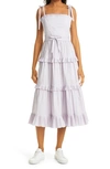 ULLA JOHNSON LUNE SLEEVELESS TIERED DRESS,SP210163