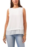 Vince Camuto Layered Sleeveless Blouse In New Ivory