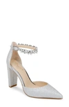 Jewel Badgley Mischka Ollie Pump In Silver Glitter