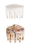 Tasha Assorted 2-pack Matte Jaw Hair Clips In White/ Pink Multi