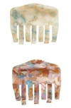 Tasha Assorted 2-pack Matte Jaw Hair Clips In Purple Multi/ White Multi