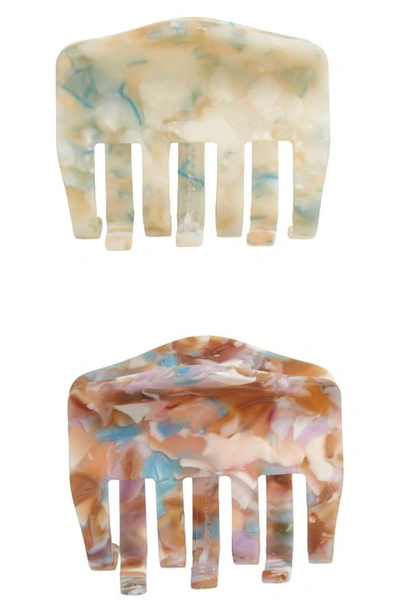 Tasha Assorted 2-pack Matte Jaw Hair Clips In Purple Multi/ White Multi