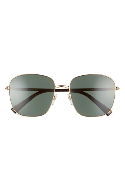 Valentino 57mm Square Sunglasses In Gold/ Green