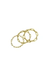 Panacea Set Of 3 Paper Clip Rings In Gold