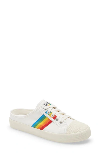 Gola Coaster Rainbow Sneaker Mule In Off White/multi