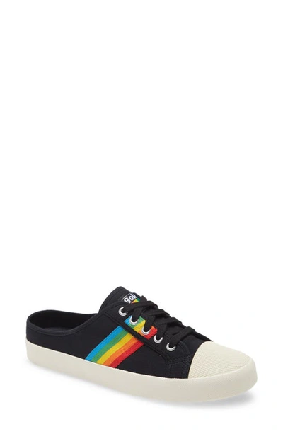 Gola Coaster Rainbow Sneaker Mule In Black/multi