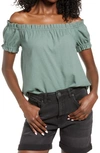 Vero Moda Off The Shoulder Top In Laurel Wreath