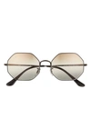Ray Ban 1972 54mm Gradient Octagon Sunglasses In Black/ Clear Gradient Brown