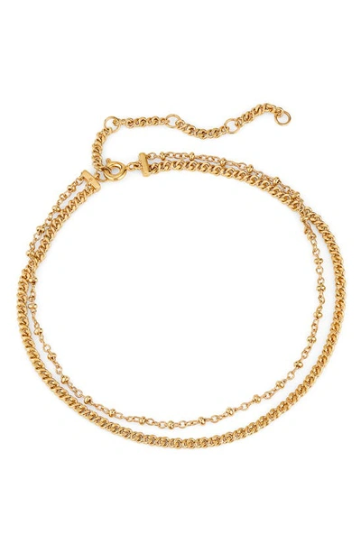 Ajoa Layered Chain Link Anklet In Gold