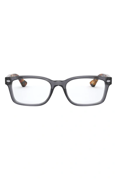 Ray Ban 51mm Square Optical Glasses In Brown Grey