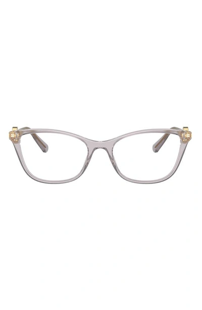 Versace 55mm Cat Eye Optical Glasses In Grey