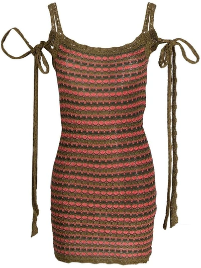 Alanui Horizontal-stripe Knitted Dress In Multi