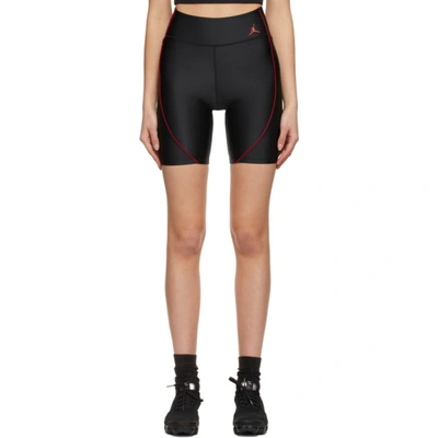 Nike Essentials Short Sleeve Crop Top In Black In Black/ Black/ Red