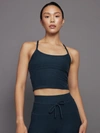 Beyond Yoga Spacedye Slim Racerback Cropped Tank Top In Nocturnal Navy In Nocturnal Navy