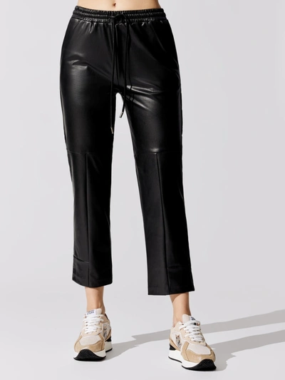 Lna Faux Leather Pull On Trouser In Black
