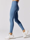 Beyond Yoga Out Of Pocket Space Dye High-waist Mid Leggings In Washed Denim