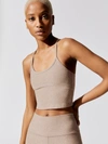 Beyond Yoga Spacedye Slim Racerback Cropped Tank In Chai