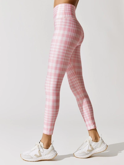 Ona Houndstooth Legging In Candy Pink,white