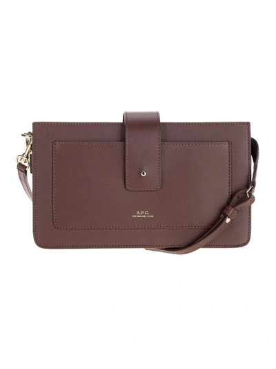 Apc A.p.c Albane Clutch Bag In Chestnut