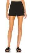 Theory Linen-blend High-waisted Shorts In Black