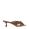 Jimmy Choo Women's Avenue Knotted Leather Sandals In Bronzed