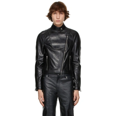 Peter Do Black Leather Everyday Biker Jacket | ModeSens GB
