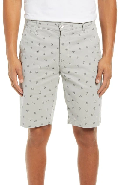 Ag Griffin Geo Print Flat Front Shorts In Vaquero Florence Fog