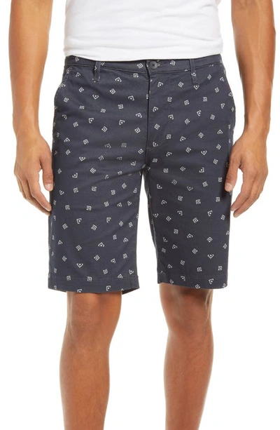 Ag Griffin Geo Print Flat Front Shorts In Vaquero Twilight Canal