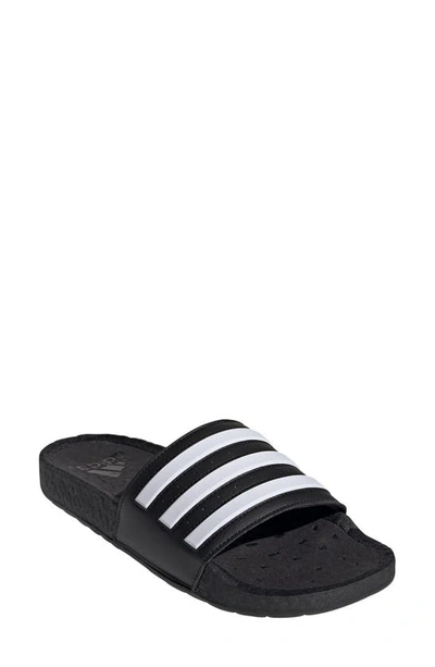 Adidas Originals Adilette Boost Sport Slide In Black/ White/ Black