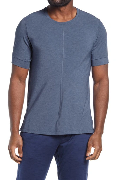 Nike Slim-fit Dri-fit Yoga T-shirt In Midnight Navy/ Slate/ Black