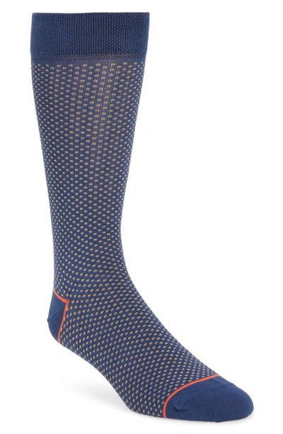 Ted Baker Spotted Socks In Mid Blue
