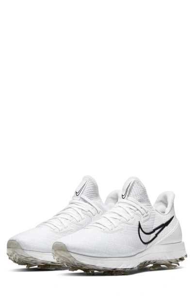 Nike Air Zoom Infinity Tour Rubber-trimmed Flyknit Golf Shoes In White