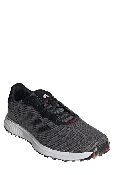 Adidas Golf S2g Spikeless Golf Shoe In Grey/ Core Black/ Scarlet