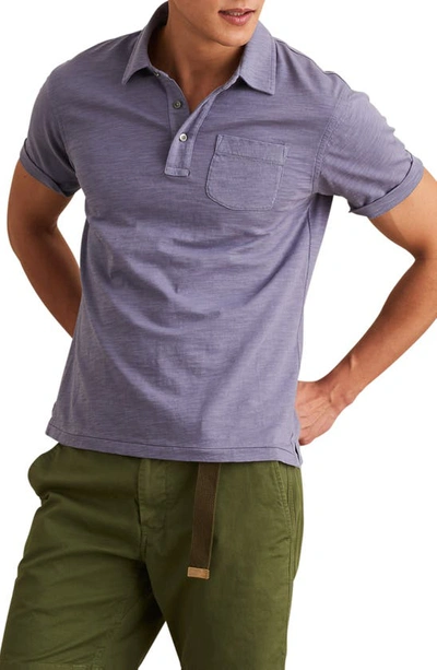 Alex Mill Standard Short Sleeve Slub Pocket Polo In Ceil Blue