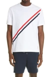 THOM BROWNE RWB STRIPE GRAPHIC TEE,MJS157A-01454