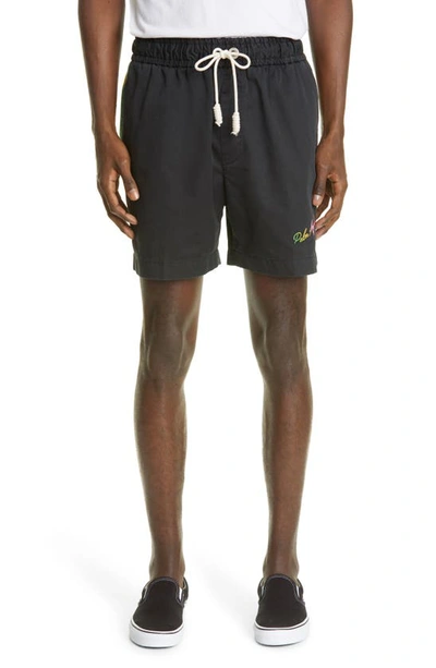 Palm Angels Exodus Striped Track Shorts In Black