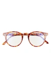 Diff Chase 48mm Small Blue Light Blocking Reading Glasses In Tortoise/ Clear