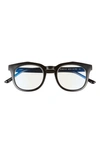 Diff Rowan 50mm Small Blue Light Blocking Reading Glasses In Black/ Clear