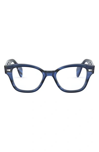 Ray Ban 49mm Optical Glasses In Striped Blue