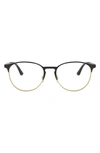 Ray Ban Phantos 53mm Optical Glasses In Black Gold