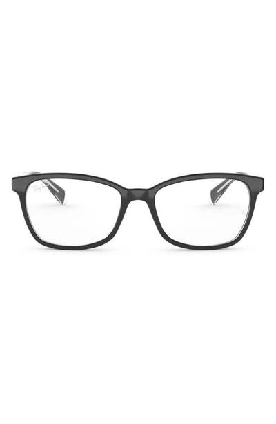 Ray Ban 54mm Square Optical Glasses In Strpd Prpl