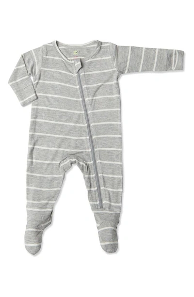 Baby Grey By Everly Grey Print Footie In Heather Grey