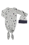 Baby Grey By Everly Grey Babies' Gown & Hat Set In Twinkle Night