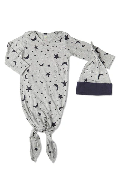 Baby Grey By Everly Grey Babies' Gown & Hat Set In Twinkle Night