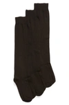 Hue 3-pack Flat Knit Knee High Socks In Black